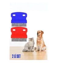 Kedi Köpek Bit Pire Tarağı Metal Uçlu Bit Tarağı 2 ADET SET