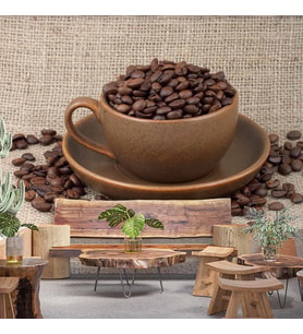 Fincanda Kahveli Cafe Duvar Kağıdı Baskı
