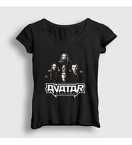 Presmono Kadın Siyah Band Metal Avatar T-Shirt 430427tt