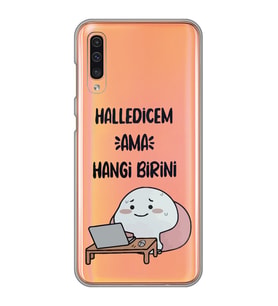 Samsung Galaxy A50 - A30S Uyumlu Halledicem Tasarımlı Şeffaf Telefon Kılıfı