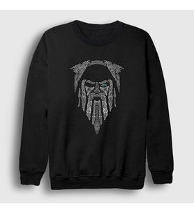 Presmono Unisex Siyah Odin V2 Vikings Sweatshirt 222188tt