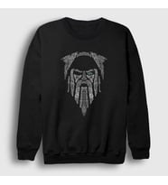 Presmono Unisex Siyah Odin V2 Vikings Sweatshirt 222188tt