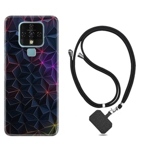 Tecno Camon 16 18P Pova Kılıf Boyun Askılı Silikon Renkli Prizmalar 1783