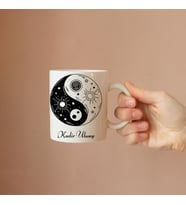 Kişiye Özel Yin Yang Tasarımlı İsimli  Kupa