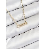 Pirinç Zirkon Taşlı Messika Model Ezme Zincir Gold Renk Kadın Kolye - TJ-BKO10391
