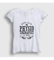 Presmono Kadın Beyaz Calm Hediye Physiotherapist Fizyoterapist T-Shirt 541959tt (Beyaz)