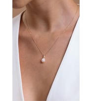 Damla Doğal İnci Kolye (Rose)