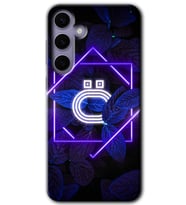 Galaxy S24 Kılıf HD Desen Baskılı Kılıf - Dark Neon Yaprak Ö Harfi