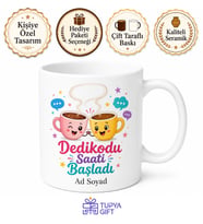 Kankaya Hediye Esprili Dedikodu Saati Temalı Kupa Bardak Komik Hediye