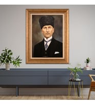 Altın Varaklı Paspartulu Çerçeveli Tablo hb1627