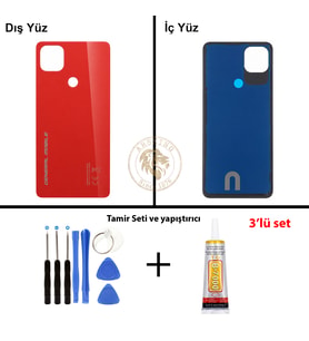 General Mobile Vida Seti + Yapıştırıcı Gm 22 Kırmızı Yapıştırıcı B-7000 Yapıştırıcı Vida Seti Arka Kapak Arka Cam Batarya Kapağı Lazer Kesim Kapak Pil Kapağı Back Cover