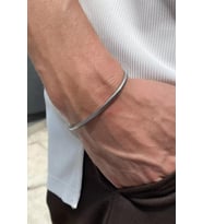 Gümüş Renk Zincir Çelik Erkek Bileklik (Unisex)