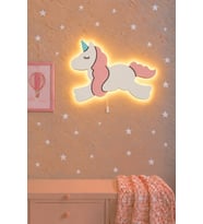 El Boyaması Ahşap Unicorn Pilli Ledli Gece Lambası Bebek Çocuk Odası