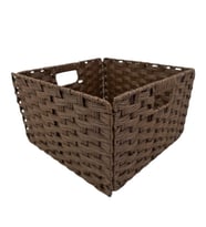 Hasır Plastik Örme Katlanır Sepet Organizer 33x33x21 cm.