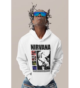 Nirvana Rock Metal Müzik Grubu Baskılı Unisex Oversize Hoodie