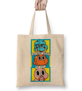 Gumball Darwin Anais No Evil 01 Bez Çanta Uzun Saplı