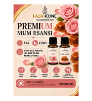 Premium Mum Esansı 5 cc 2'li Set - Gül, Karamel - Soya Wax, Parafin, Jel Wax ve Bal Mumu Uyumlu BKFAB2GLKR5