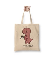 Tea Rex Çay Beyaz Bez Çanta Uzun Saplı Alışveriş Çantası Plaj Çantası