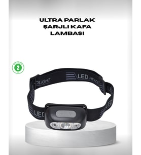 Gece Balıkçılığı İçin Ultra Parlak Şarjlı Kafa Lambası 4 Işık Modu + USB Şarj