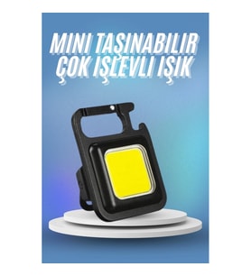 Mey İthalat® Işıldak USB Şarjlı Cep El Feneri Taşınabilir Mini Led Işık Çok Fonksiyonlu