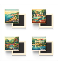 Yalova - Baskılı Buzdolap Magneti Kare - 9x9 cm - 4 Adet