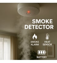 Ct-9451 Pilli Duman Dedektörü Kablosuz Yangın Alarm Sensörü
