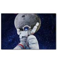 Cakatablo  Ayı Taşıyan Astronot İllüstrasyon MDF Tablo
