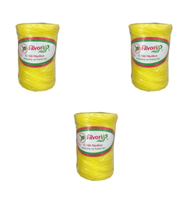 Favori İp 5000 Denye -0.8 Mm- Ambalaj ve Paket İpi Naylon Burgulu Örgü Çamaşır İpi - Sarı - 3 Adet