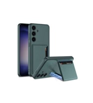 Samsung Galaxy S24 Uyumlu Suni Deri Arka Yüzey Zore Kartlıklı Kıpta Silikon Kapak