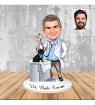 Kişiye Özel Veteriner Biblo Hediye Ahşap Karikatür Biblo