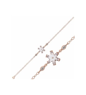 Gümüş Rose Beyaz Lotus Çiçeği Bileklik CSR2183357