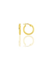 Gümüş altın yaldızlı 14 mm şarnel halka küpe SGTL12414GOLD