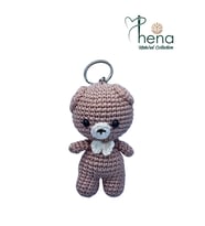 Hena Collections Ayı Anahtarlık (Gri, Amigurumi, Organik)