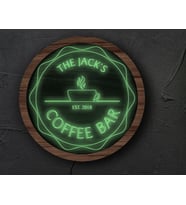 BK Gift Kişiye Özel Led Işıklı Yuvarlak Bar Tabelası, Işıklı Tabela, Bar Dekorasyonu, Duvar Dekoru, Home Bar Tabela-15