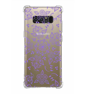 Samsung Galaxy Note8  Köşe Korumalı Antişok Kapak Nostalji Desen Tasarımlı Şeffaf  Kılıf