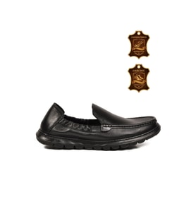 Voyager Siyah Erkek Hakiki Deri Smart Casual Loafer Ayakkabı Hafızalı Rahat Taban Sensitive M599 M