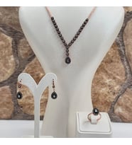 Elmas Montür Rosegold Su Yolu Damla Gümüş Set Takım