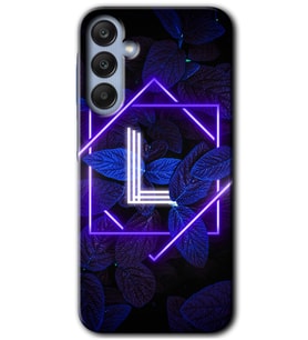 Galaxy A55 Kılıf HD Desen Baskılı Kılıf - Dark Neon Yaprak L Harfi