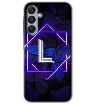 Galaxy A55 Kılıf HD Desen Baskılı Kılıf - Dark Neon Yaprak L Harfi