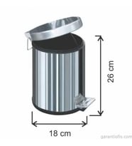 Garanti Metal 1001 Pedallı Çöp Kovası (3 Litre)