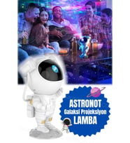 Galaksi Temalı Yatak Odanız İçin Renkli Nebula Işık Projektörü (Krem)
