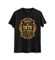 Vintage Gold Awesome Series August 1975 Siyah Tshirt