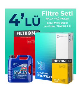 Filtron Nissan Primera 1.6 Filtre Bakım Seti Liqui Moly Motor Yağlı (2002-2007) 4 Lü