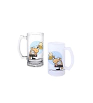 Ghostbastır Design İş Adamı Kulplu Bira Bardağı Buzlu veya Şeffaf Seçenekli 0120