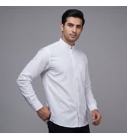 Ebyad Beyaz Gömlek Gabardin Uzun Kollu Gizli Patlı