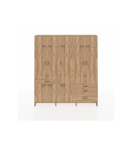 Arges Gardrop 8 Raflı 4 Çekmeceli 3 Askılı 220x30x243 Çam-Çam