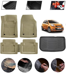 Nissan Micra 2010-2015 Uyumlu Paspas Araca Özel Bagaj Havuzu MBS Bej