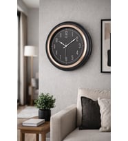 SIYAH KASA BAKIR CERCEVE DUVAR SAATİ 44.5 cm