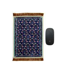 Bursa İpek Lacivert Dekoratif Küçük Halı Mousepad