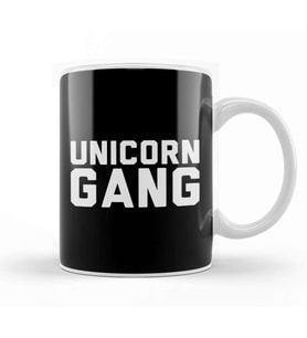Unicorn Gang Text Kupa Bardak Porselen